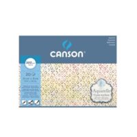 Blocco collato 4 lati Aquerelle 23x31 cm 300 gr 20 fogli grana ruvida Canson